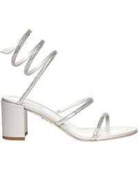 Rene Caovilla - Strappy Rhinestone Heeled Sandals - Lyst