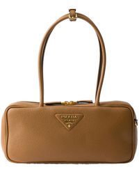Prada - Triangle-Logo Zipped Shoulder Bag - Lyst