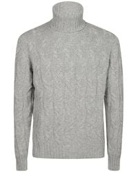 Drumohr - Cable Knit Turtleneck Sweater - Lyst
