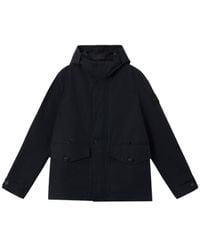 Stone Island - Ghost Logo Patch Hooded Coat - Lyst