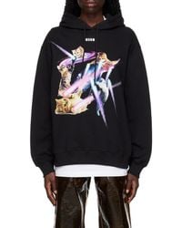 MSGM - Graphic-Print Drawstring Hoodie - Lyst
