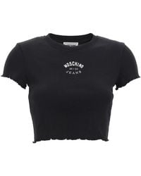 Moschino - Jeans Cropped Ribbed T-Shirt - Lyst