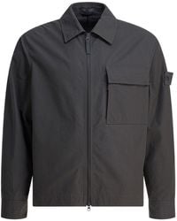 Stone Island - Logo Patch Zip-Up Jacket - Lyst
