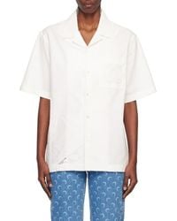 Marine Serre - Lace-Insert Short-Sleeves Shirt - Lyst