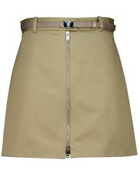 Prada - Argilla Belted Mini Skirt - Lyst