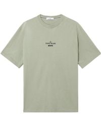 Stone Island - Logo Printed Crewneck T-Shirt - Lyst