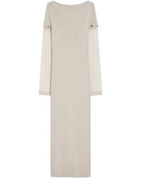 Sportmax - Stretch Viscose Long Dress - Lyst