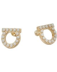 Ferragamo - Ferragamo Gancini Embellished Earrings - Lyst