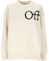 Off-White c/o Virgil Abloh - Logo Intarsia Crewneck Jumper - Lyst