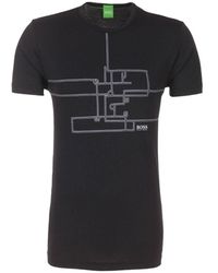 BOSS - T-Shirt With Round Neck And Short Sleeves - Lyst