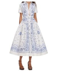 Self-Portrait - Paisley-Print Belted Shirt Dress - Lyst