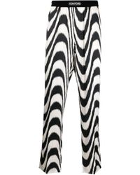 Tom Ford - Abstract Printed Wide Leg Pj Trousers - Lyst
