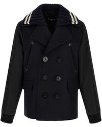 DSquared² - Double-Breasted Long-Sleeved Peacoat - Lyst