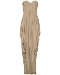 Balmain - Draped Strapless Jumpsuit - Lyst