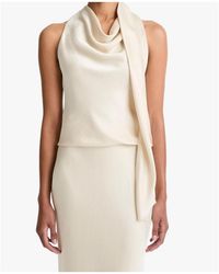 Vince - Draped Scarf-Neck Top - Lyst