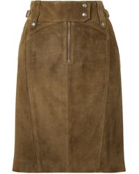 Tom Ford - Belt Suede Midi Skirt - Lyst