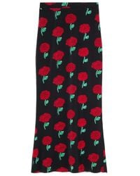 Versace Jeans Couture - Couture High-Waist Floral-Printed Straight Hem Skirt - Lyst