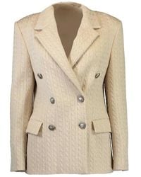 Brunello Cucinelli - Cable-Knit Double-Breasted Blazer - Lyst