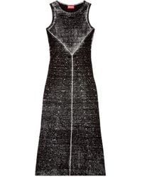 DIESEL - Midi Dress Made Of Linen Yarn - Lyst