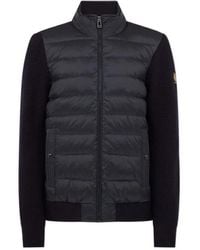 Belstaff - Quilted-Padded Logo-Patch Cardigan - Lyst
