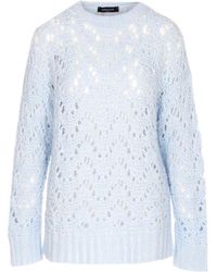 Fabiana Filippi - Openwork Crew Neck Knitted Sweater - Lyst