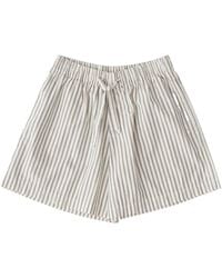 Tekla - Striped Pajama Shorts - Lyst