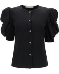 Alessandra Rich - Envers Satin Blouse With Bouffant Sleeves - Lyst