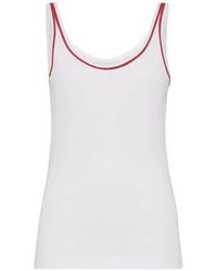 Brunello Cucinelli - Ribbed Contrast-Piping Tank Top - Lyst