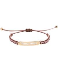 Miu Miu - Cotton And Metal Bracelet - Lyst