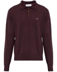 Vivienne Westwood - Long-Sleeved Knitted Polo Shirt - Lyst