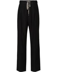 Maison Margiela - High-Waist Straight-Leg Drawstring Trousers - Lyst