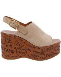 Chloé - Chloé Maxime Wedge Sandals - Lyst