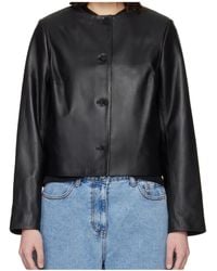 Loulou de Saison - Raho Button Leather Jacket - Lyst