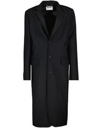 Moschino - Button-Fastening Satin-Back Coat - Lyst