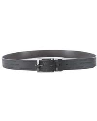 Emporio Armani - Logo Embossed Reversible Belt - Lyst