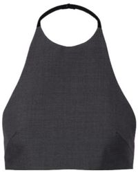 Jil Sander - Halterneck Virgin Wool Crop Top - Lyst