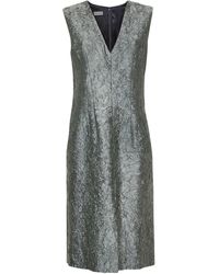 Dries Van Noten - Crushed Viscose Cotton Blend Midi Sheath Dress - Lyst