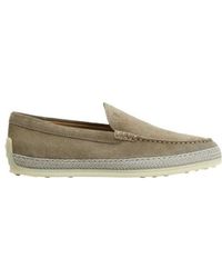 Tod's - Round Toe Slip On Loafers - Lyst