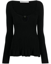 Philosophy Di Lorenzo Serafini - Logo-Plaque Ribbed-Knit Top - Lyst