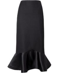 Fendi - High Waist Peplum-Hem Midi Skirt - Lyst