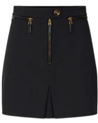 Elisabetta Franchi - Zipped Double Layer Crêpe Skirt - Lyst