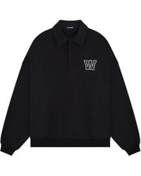 we11done - Pearl Letter Logo Long-Sleeve Polo Shirt - Lyst