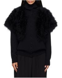 Yves Salomon - Feather-Trimmed Cape Jacket - Lyst