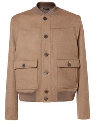 Fendi - Long Sleeved Buttoned Bomber Jacket - Lyst