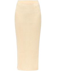 Jil Sander - Elasticated Waistband Ribbed Knit Midi Skirt - Lyst