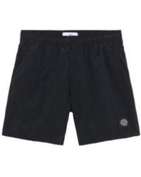 Stone Island - Regular Fit Mid-Length Swim Trunks With Pockets - Lyst