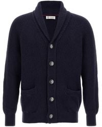 Brunello Cucinelli - Long-Sleeve Knitted Cardigan - Lyst