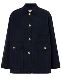 Nili Lotan - Devin Corduroy-Trimmed Cotton-Canvas Jacket - Lyst