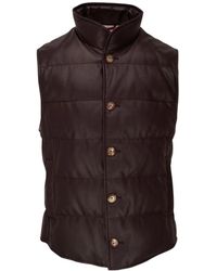 Brunello Cucinelli - Button-Up Down Vest - Lyst