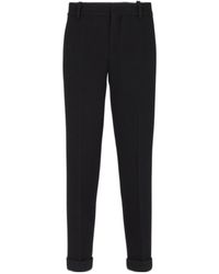 Balmain - Crepe Straight-Cut Trousers - Lyst